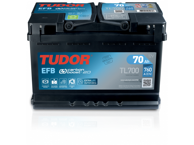 Tudor (Exide) Start-Stop EFB TL700 - 12V 70Ah 720EN Start-Stop EFB Sulu Akü